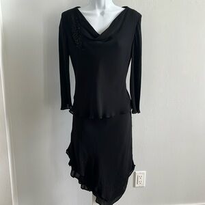 Donna Ricco Dressy Black Silk Skirt Set -8 Petite